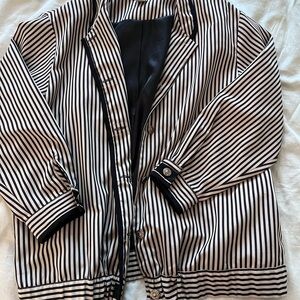 Striped Black and White Bomber Jacket
